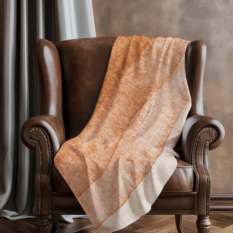 Premium Machine Washable Modern Ombre Sherpa Throw Blanket