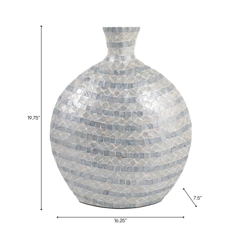 Decorative Vase - Ceramic Capiz Mosaic Gourd