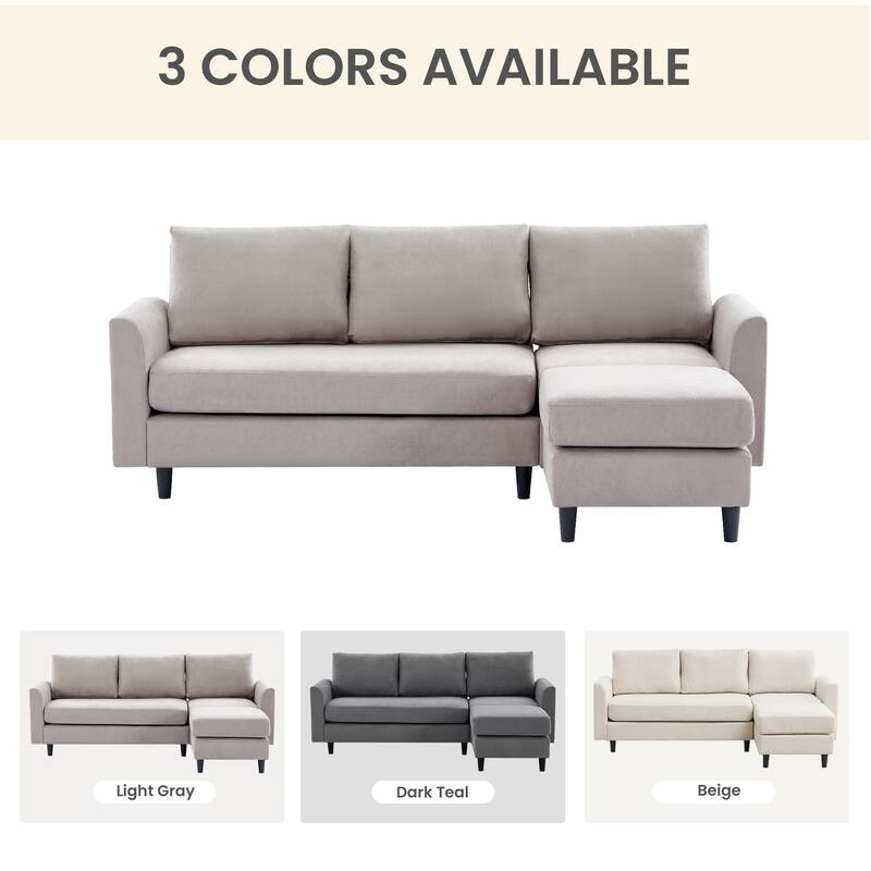 Snow Velvet Sectional Sofa