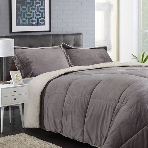 Reversible Fauxfur/ Sherpa Down Alternative Filled Comforter Set