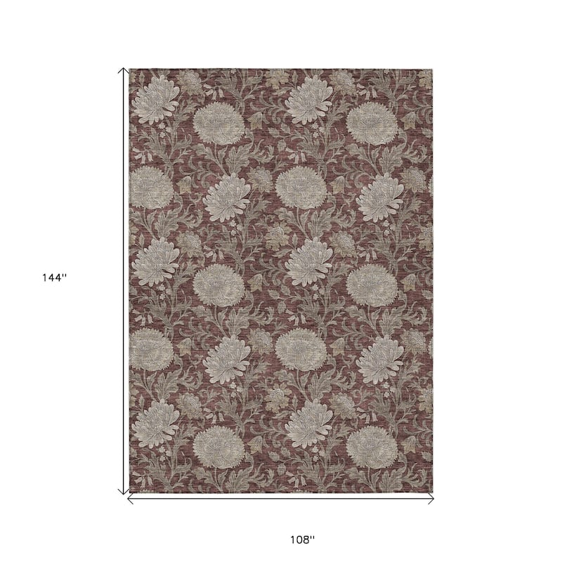 HomeRoots Floral Transitional Rectangle Outdoor Rug