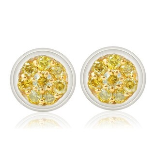 Fabulous 0 26ct Round Yellow Diamond Back Designer Stud Fabulous 0 26ct Round Yellow Diamond Back Designer Stud Earring