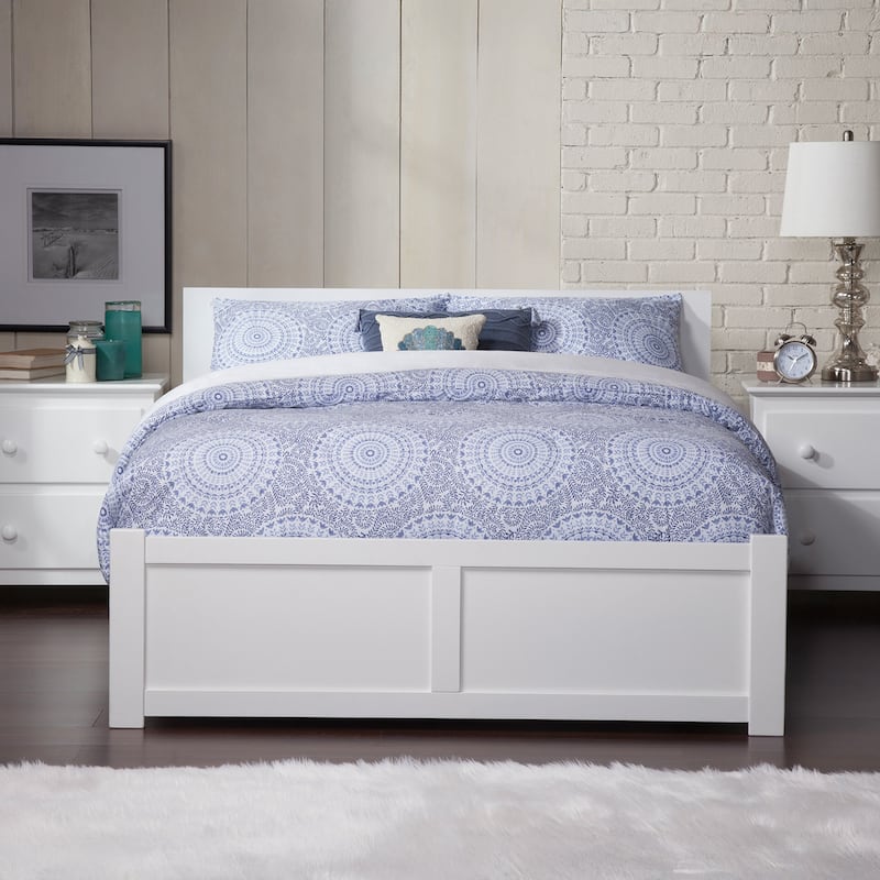 AFI Orlando Platform Bed with Footboard & Twin XL Trundle