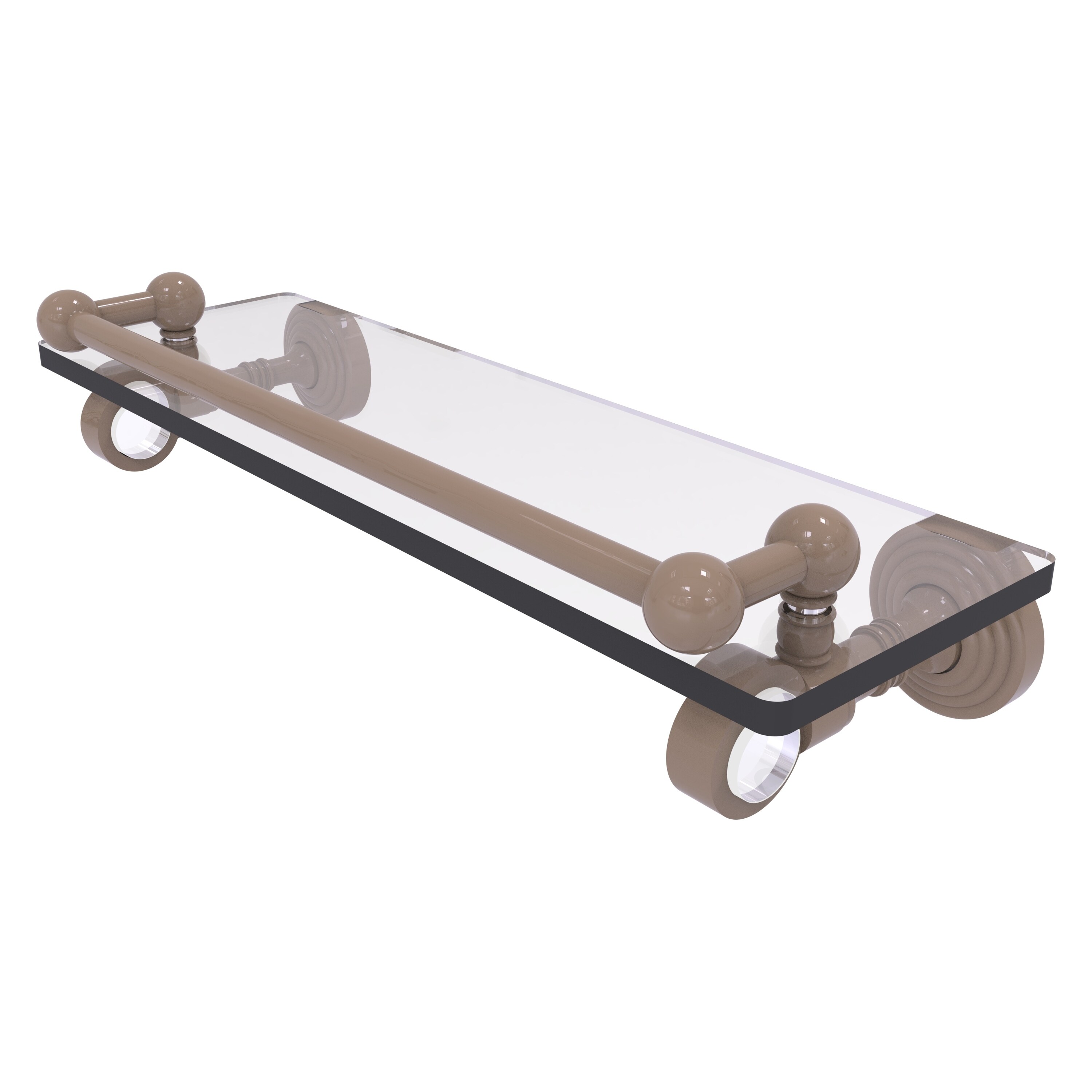 Allied Brass Pacific Grove Collection 16 Inch Glass Shelf with Gallery Rail