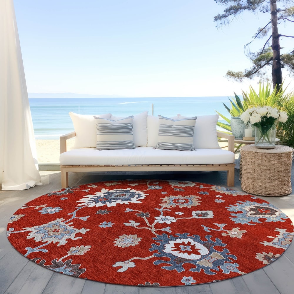 Machine Washable Indoor/ Outdoor Chantille Kashan Traditonal Rug