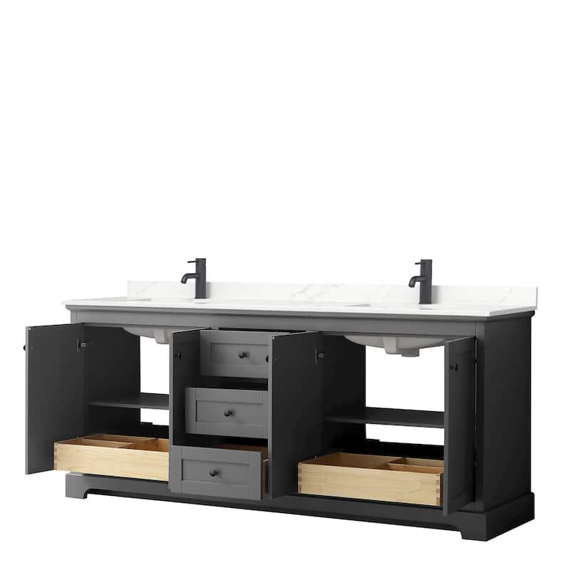 Avery 80-inch Double Vanity, Quartz Top