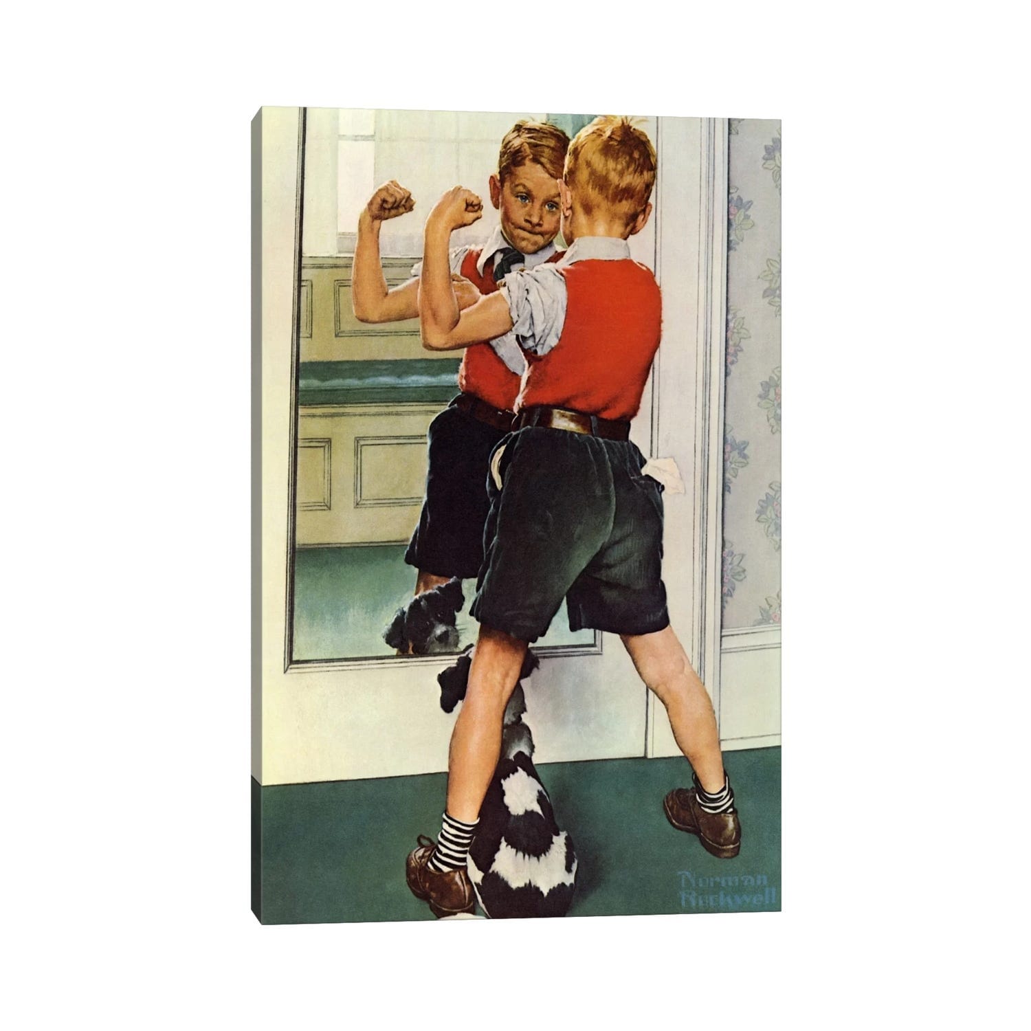 iCanvas "The Muscleman Close-up" by Norman Rockwell Canvas Print
