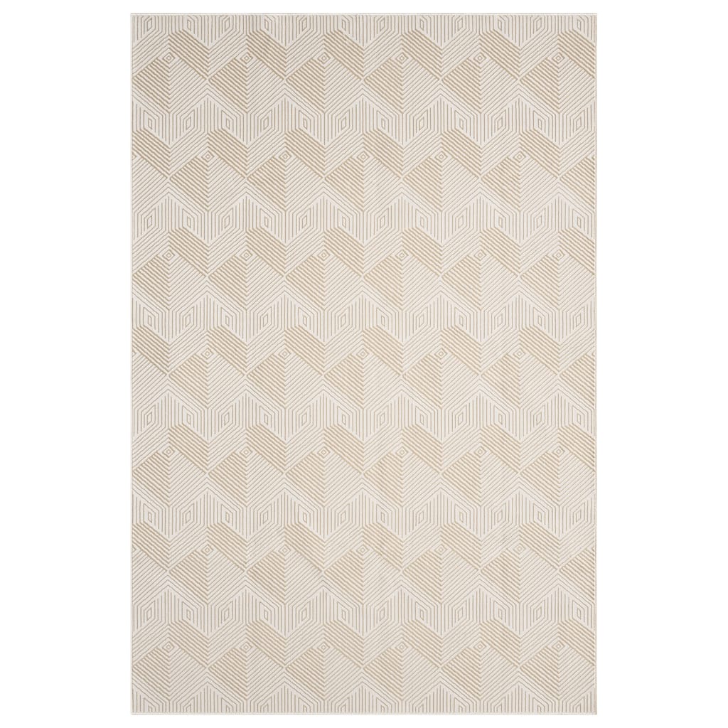 Abani Rugs Regal REG530A Cream Tone-on-Tone Geometric Cube Design Area Rug