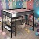 preview thumbnail 2 of 13, Metal Full Size Loft Bed with Wood Slat,Built-in Desk,2-tier Shelves,Kids Bed Design