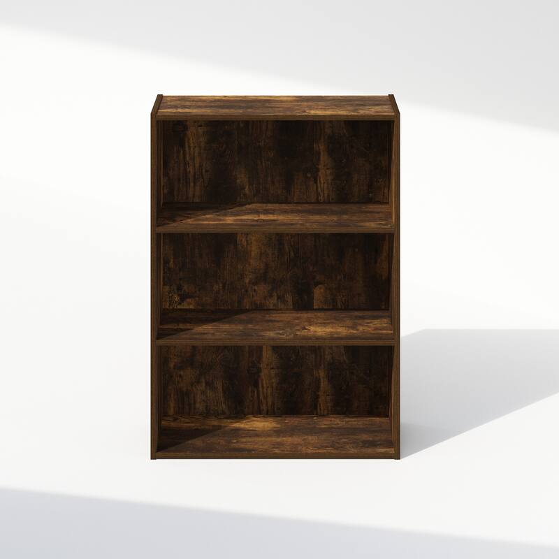 31.5 in. Tall Pine Wood 3-Shelf Bookcase