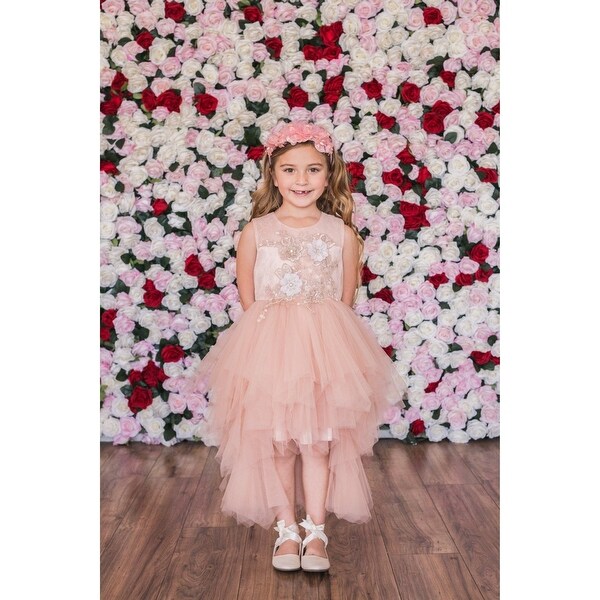 vintage rose flower girl dresses