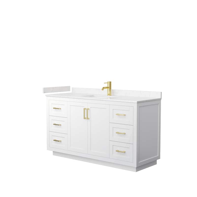 Miranda Single Vanity Set, Cultured Marble Top, No Mirror