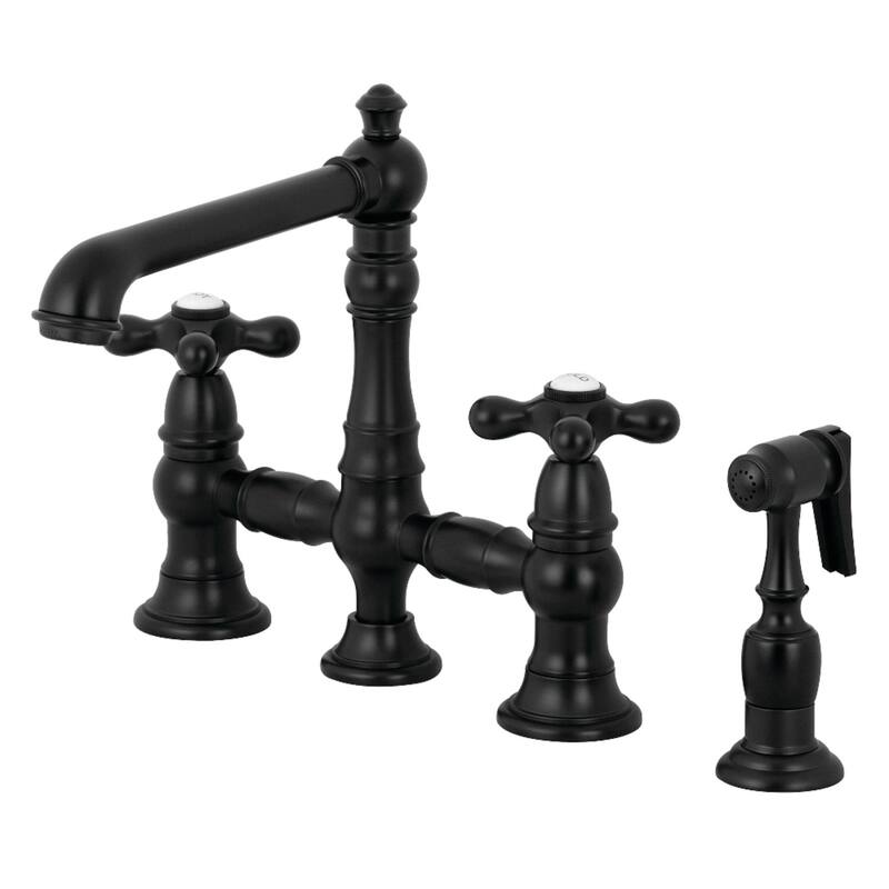 Kingston Brass English Country Bridge Kitchen Faucet with Sprayer