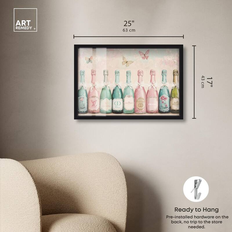 Champagne Mint and Pink Shadowbox by Art Remedy