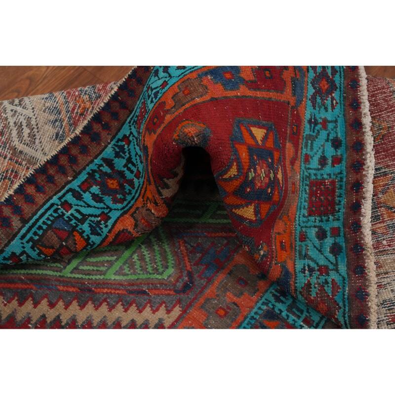 Hand Knotted Oriental 100% Wool Carpet Traditional Tribal Multi-Colored Ardebil Runner Rug - 7' 4'' X 3' 4''