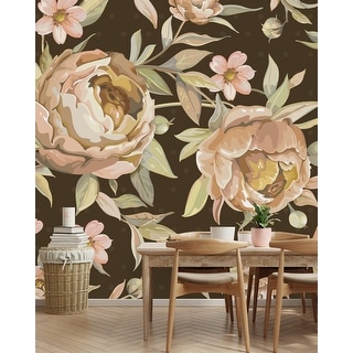 Dark Floral Wallpaper Peel and Stick and Prepasted - Bed Bath & Beyond ...