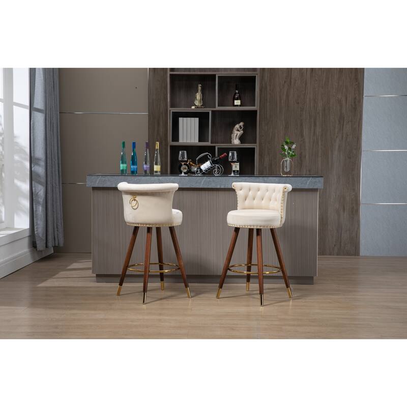 Swivel Bar Stools With Backrest Footrest
