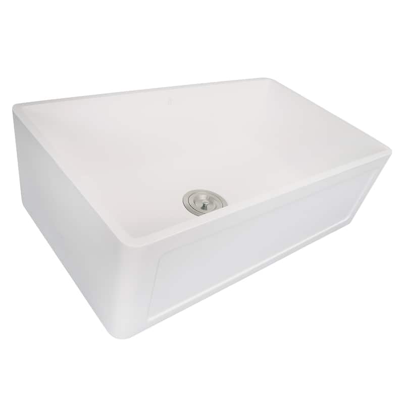 Highpoint Collection 36-inch Solid White Farmsink Farmhouse Sink - 36 x 18 x 9.65
