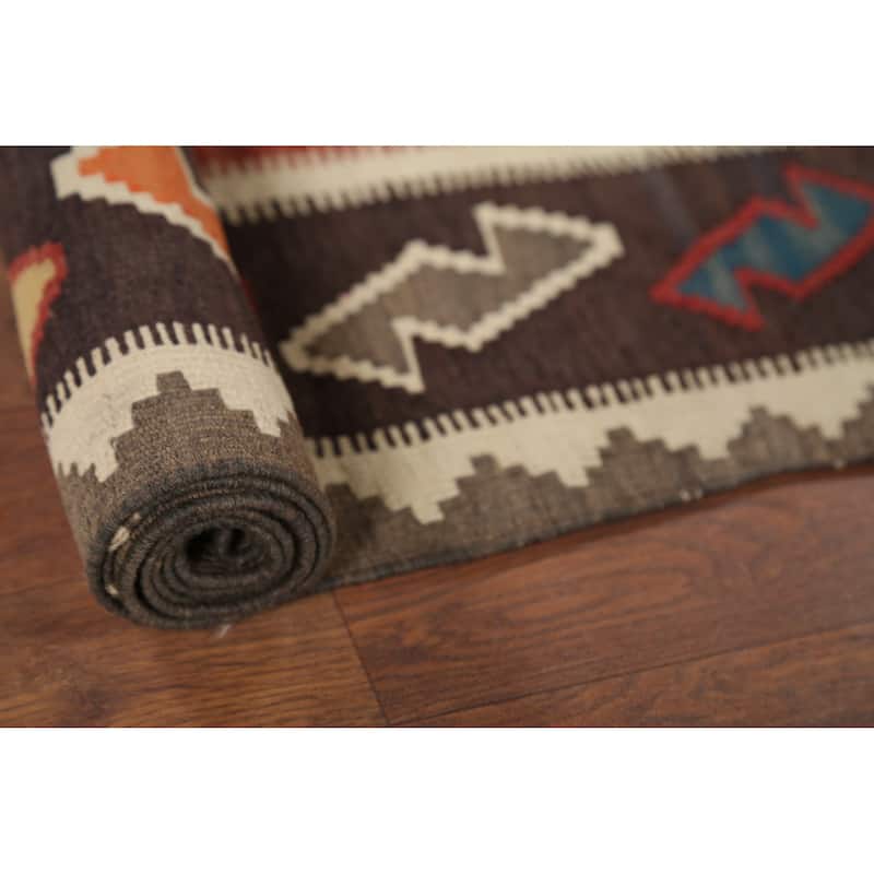 Tribal Kilim Qashqai Persian Vintage Area Rug Handmade Wool Carpet - 4'6"x 7'10"