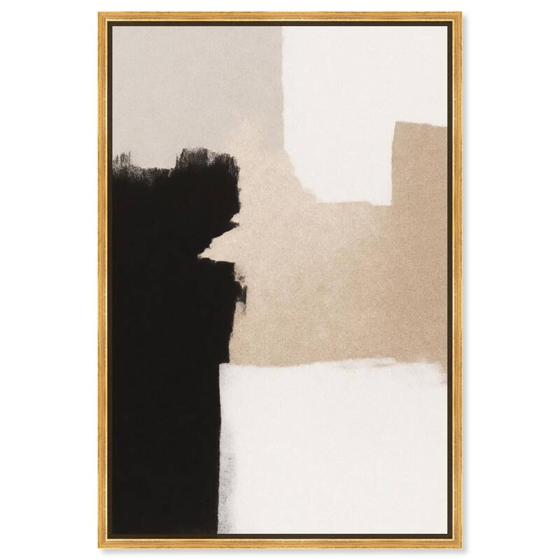 Beige and Black I Canvas by Art Remedy - Gold - 16" x 24"