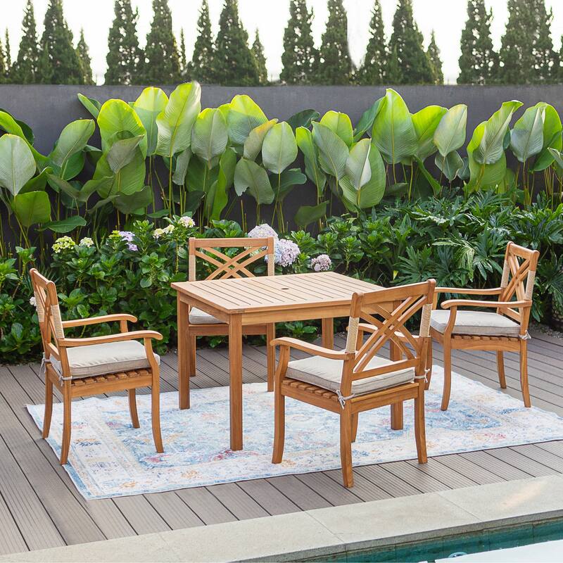 Cambridge Casual Carmel 5-Piece Teak Outdoor Dining Set