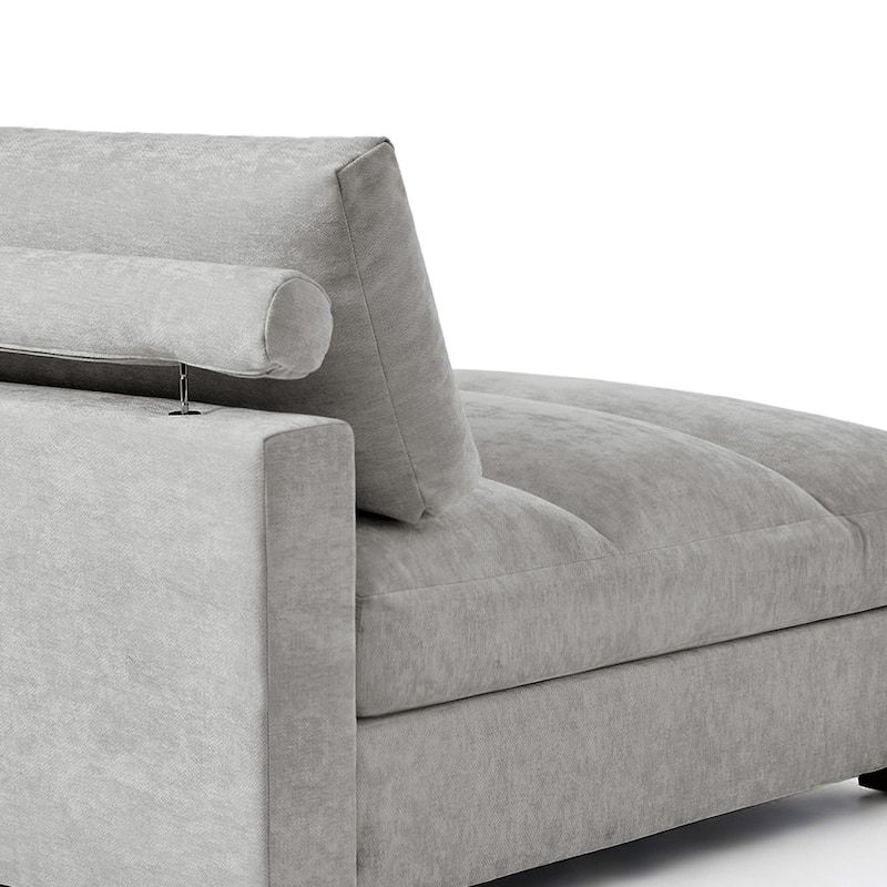 42"W Chenille Upholstered Chaise Lounge