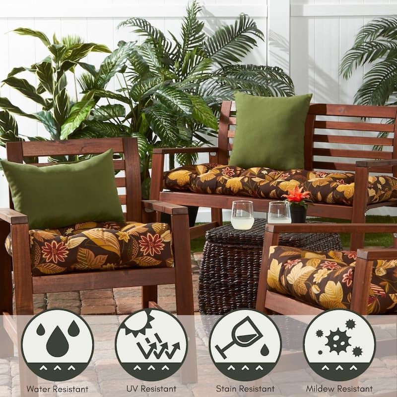 Floral 20-inch Outdoor Chair Cushion (Set of 2)