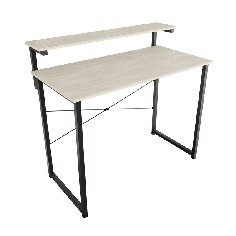 CraftPorch Minimalist 39-Inch Metal Computer Desk With Shelf