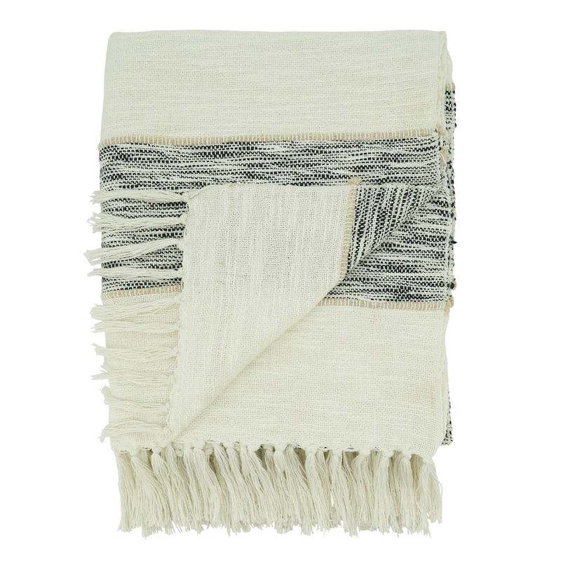 Stripe Design Cotton Throw Blanket - Bed Bath & Beyond - 36097647