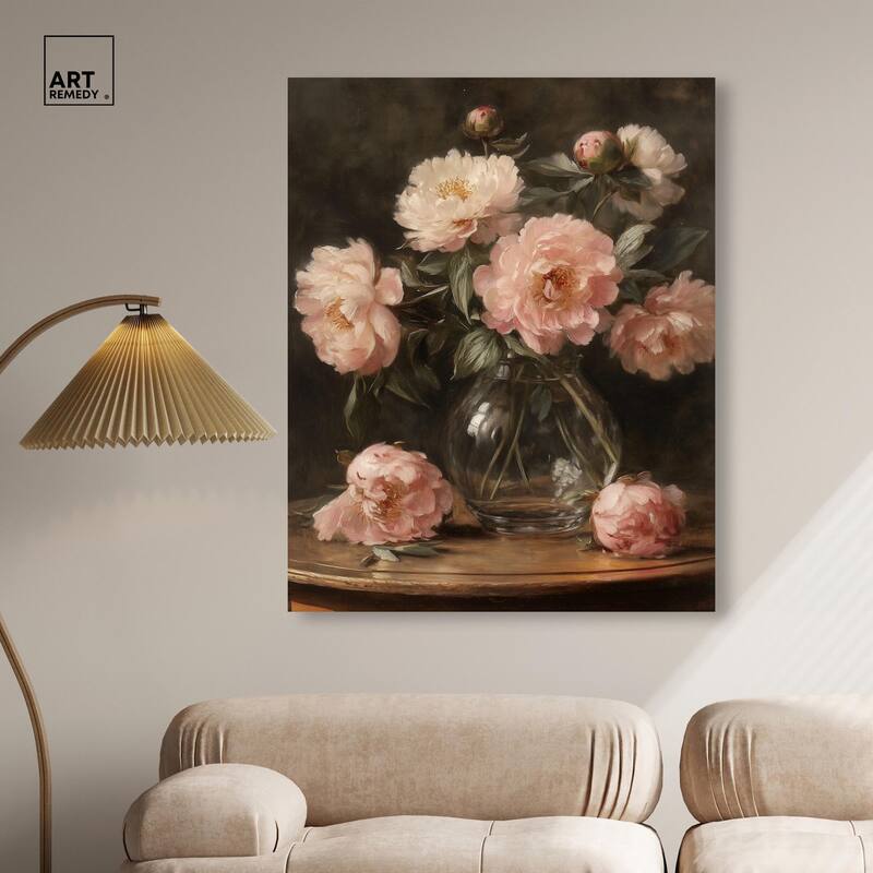 Vintage Velvet Vase Canvas by Art Remedy, Gallery Wrapped