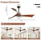 preview thumbnail 4 of 70, Sofucor 48/52 Inch Solid Wood Ceiling Fan with Light Optional, 6-Speed Reversible DC Motor and Remote control,Smart Optional