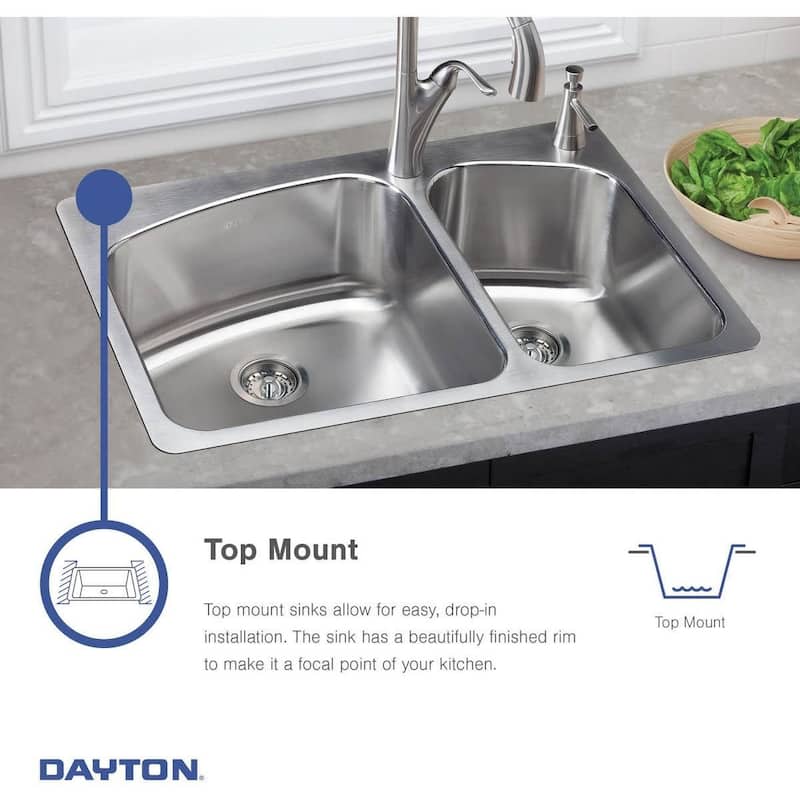 Elkay Dayton 15" Drop In Single Basin Stainless Steel Kitchen Sink