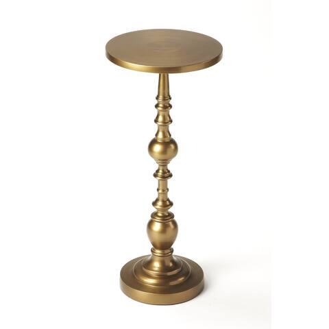 Darien Antique Gold Pedestal End Table