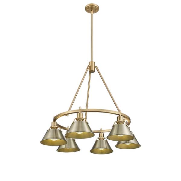 slide 1 of 1, Orwell 6-Light Chandelier in Brushed Champagne Bronze with Aged Brass - Gold