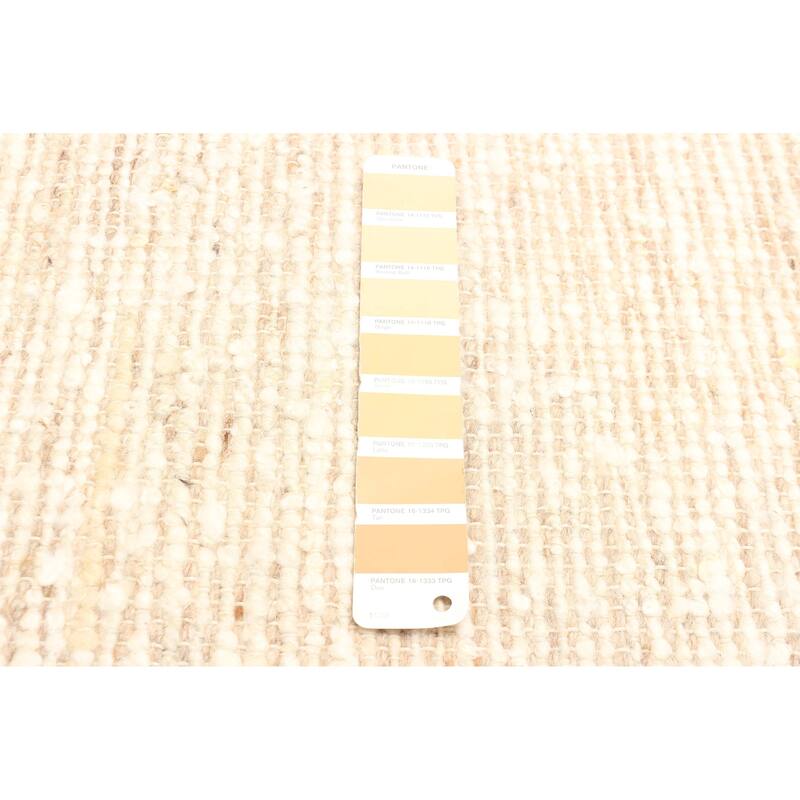 ECARPETGALLERY Braid weave Sienna Beige Wool Rug - 5'0 x 7'10