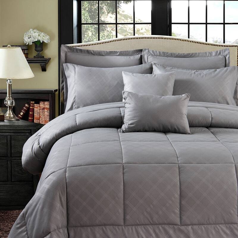 10-piece Solid Color Microfiber Comforter and Sheets Set