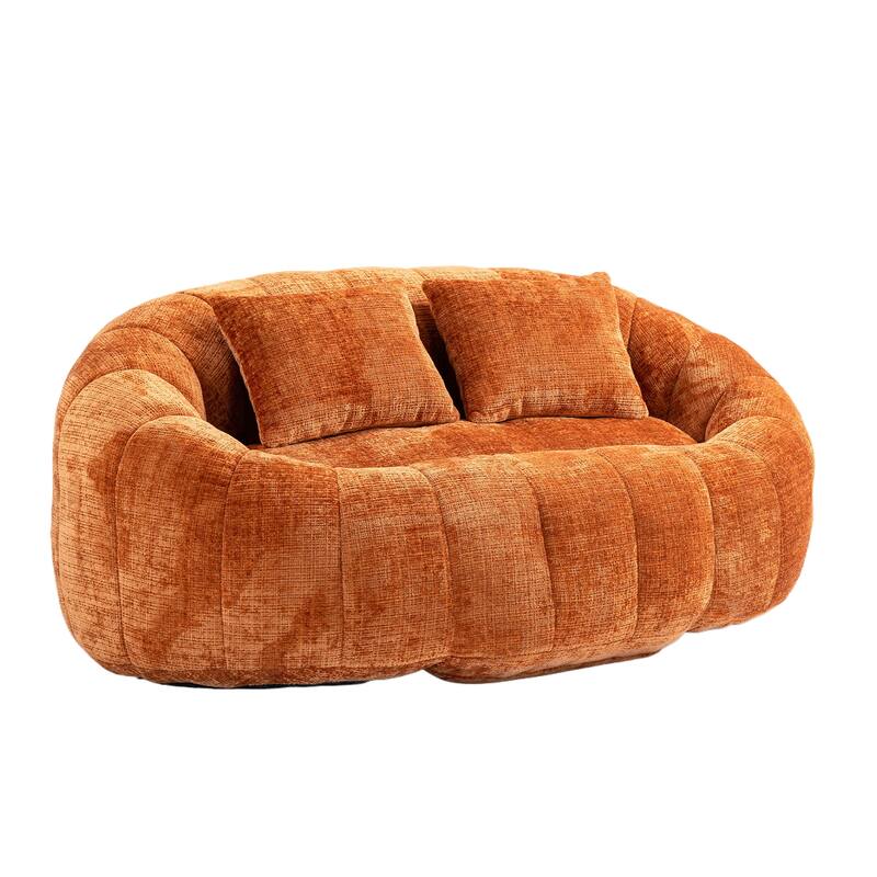HOMEFUN Chenille Upholstered Durable Comfort Lounger High Back Bean Bag Loveseat Sofa