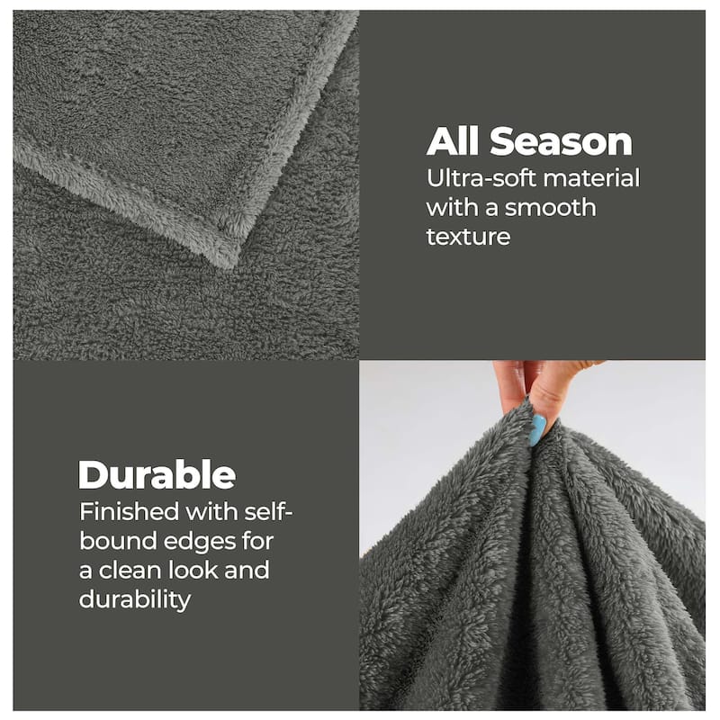 Superior Classic Solid Fleece Blanket Plush Medium Weight