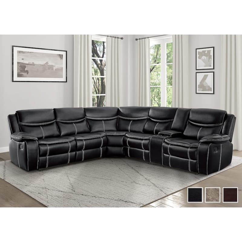 Ember Reclining Sectional Sofa with Console