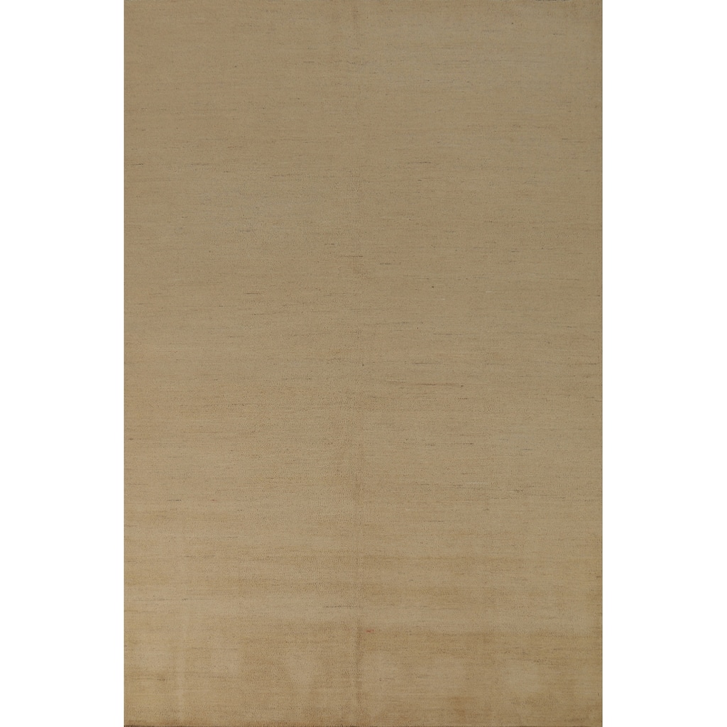 Gabbeh Modern Area Rug Hand-Knotted Wool Carpet - 6'2"x 9'8"
