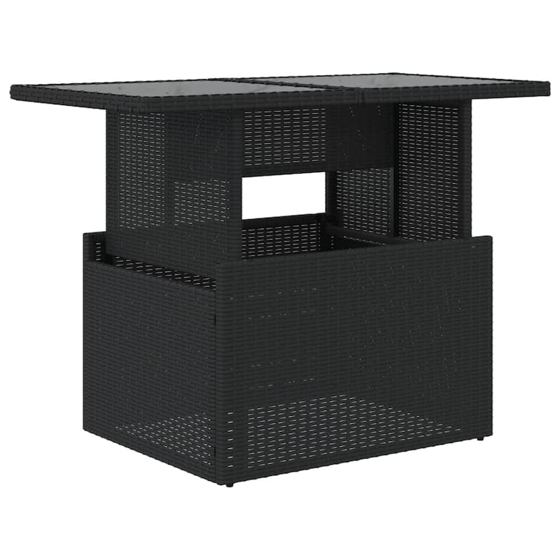 vidaXL Patio Table Rectangular Backyard Garden Poly Rattan and Acacia Wood - 39.4 x 21.7 x 28.7 in