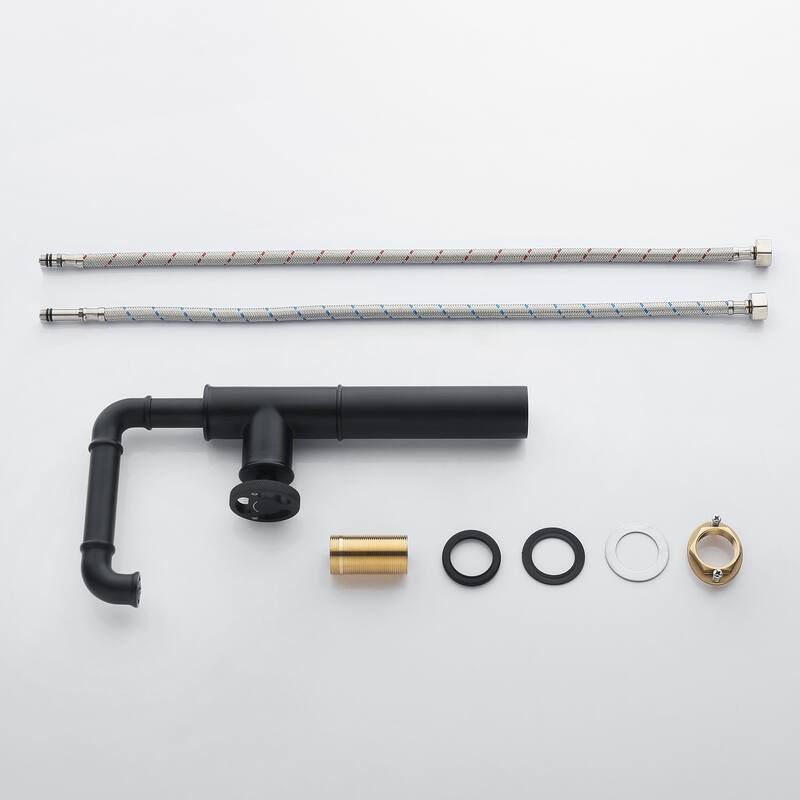 Industrial-style Bathroom Vessel Faucet Single Hole Black with Premium Single Handle