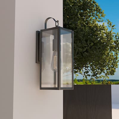 1- Light Outdoor Matte Black Wall Sconce Light