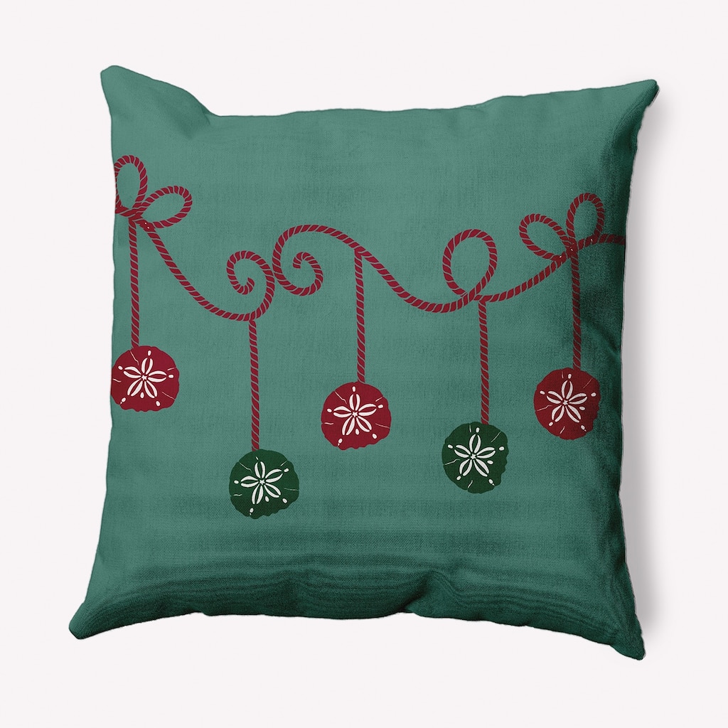 Sanddollar Ornaments Christmas Soft Spun Polyester Decorative Throw Pillow