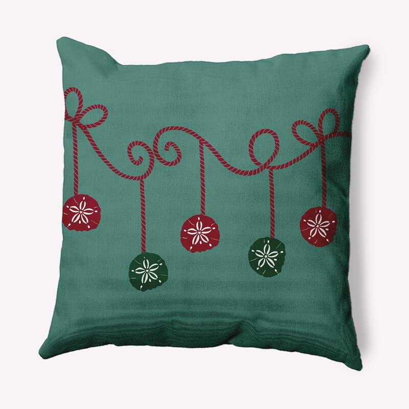 Sanddollar Ornaments Christmas Indoor/Outdoor Throw Pillow - 20" x 20" - Mint