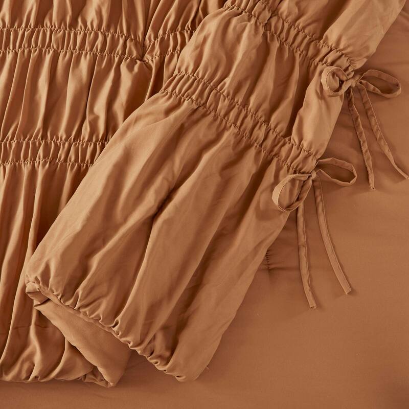 Brown Queen Comforter Set 3PC Microfiber French Country with 2 Shams