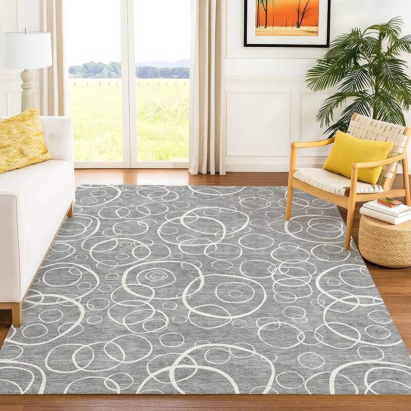 Machine Washable Indoor/ Outdoor Contemporary Nexus Chantille Rug