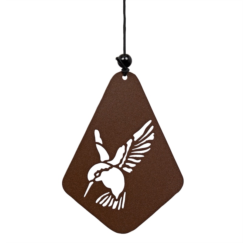 51" Brown Metal Windchime with Hummingbird Windcatcher