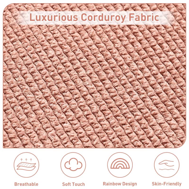 Modular Sectional Sofa, Modern Comfy Cloud Sofa Couch, Corduroy Rainbow Deep Seat Sofa with Movable Cushion