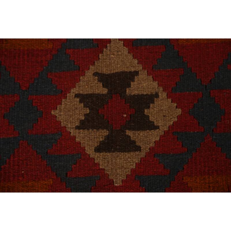 Tribal Geometric Kilim Oriental Wool Area Rug Flat-woven Carpet - 5'2" x 6'9"